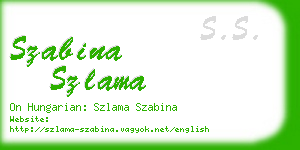 szabina szlama business card
